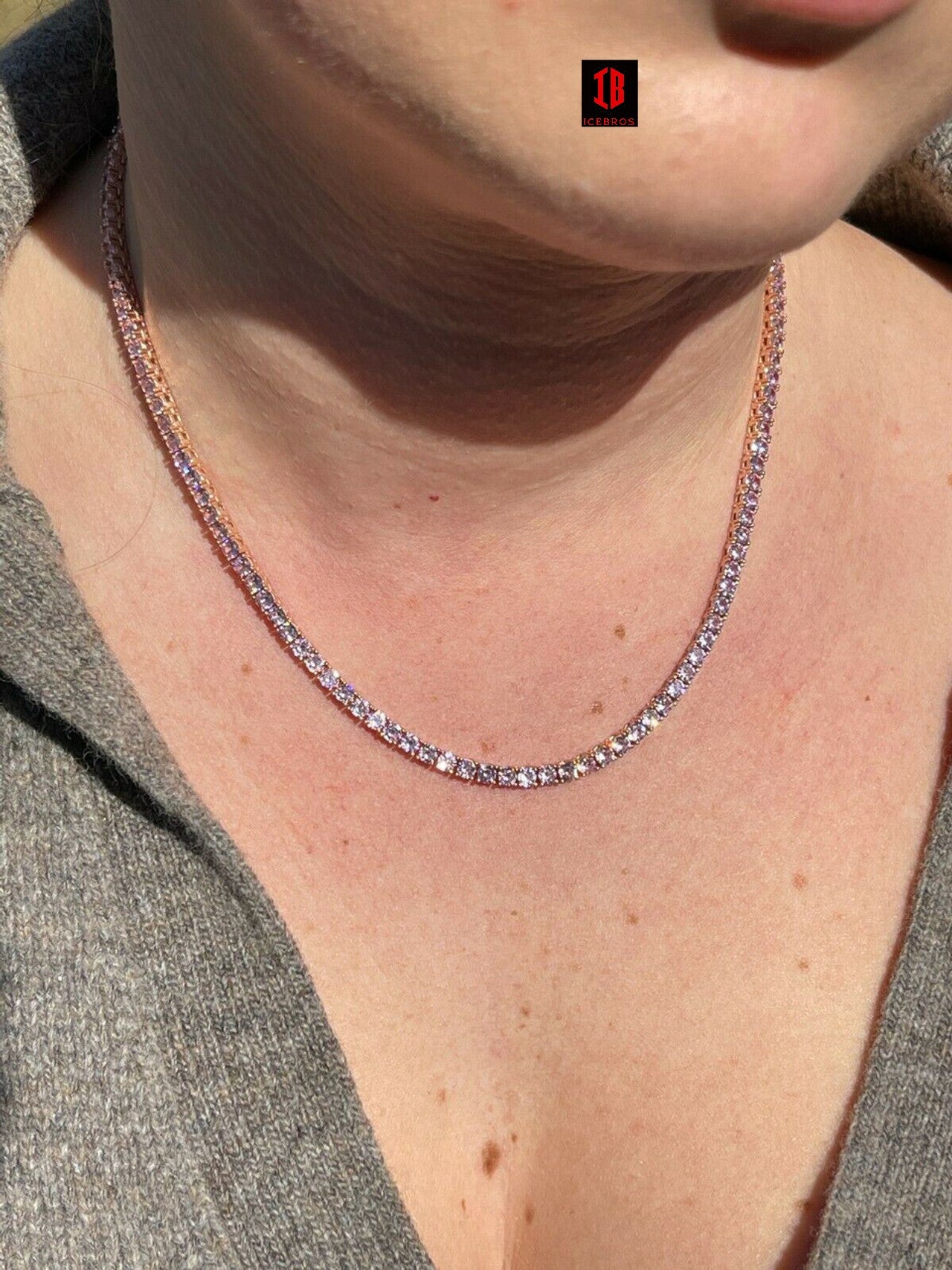 Solitaire Tennis Chain Necklace With Rose Gold Finish, Pink Lab Diamond  Tennis Necklaces, 16 And 18 1 Row Zirconia Diamond Tennis Necklace  Bling291q From Mate9, $26.4 | DHgate.Com